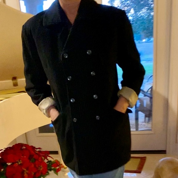 Vintage Blazer 60s Unisex wool pinstripe double breasted Mod Suitcoat Wool sz 10 - Picture 12 of 17